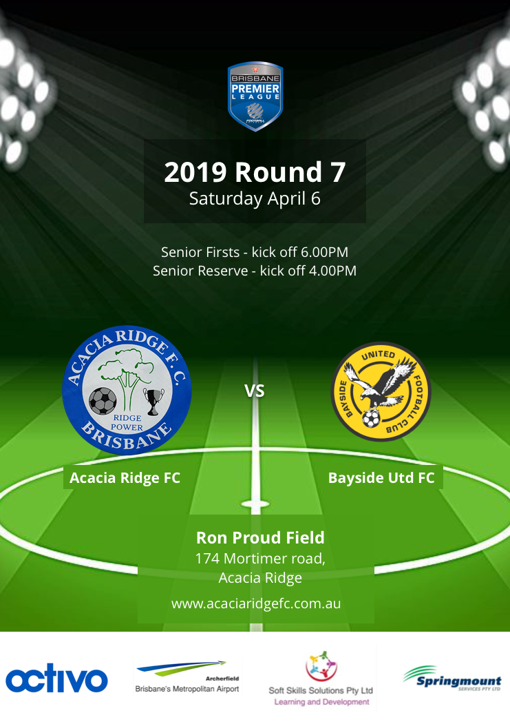 BPL 2019 – Game Day 7 – Acacia Ridge FC vs Bayside Utd FC